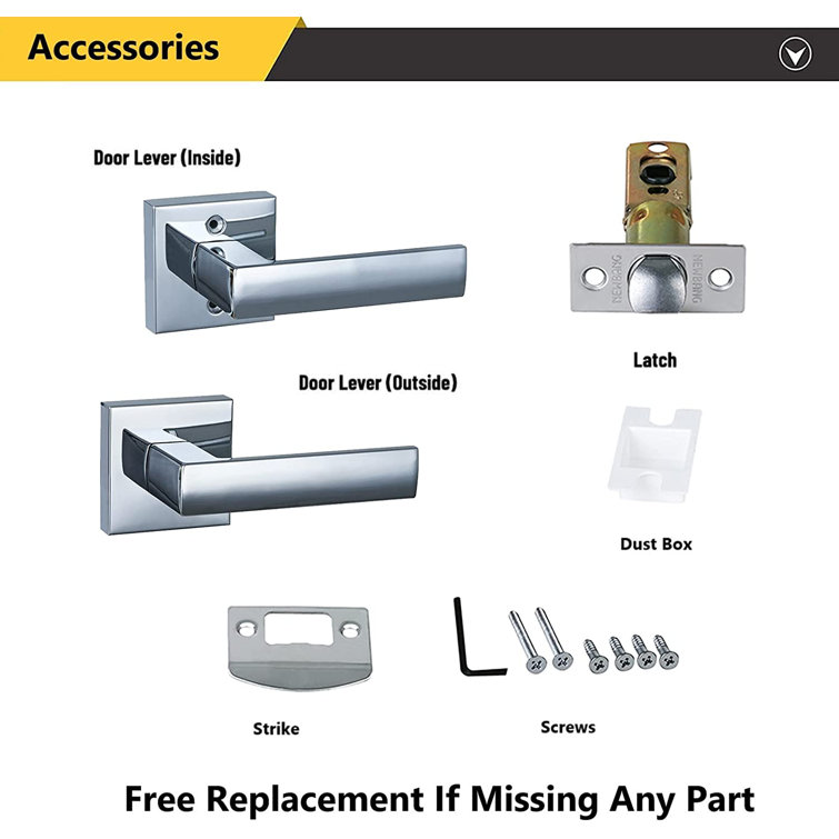 NEWBANG Heavy Duty Passage Door Lever, Left Or Right Handing, Polished